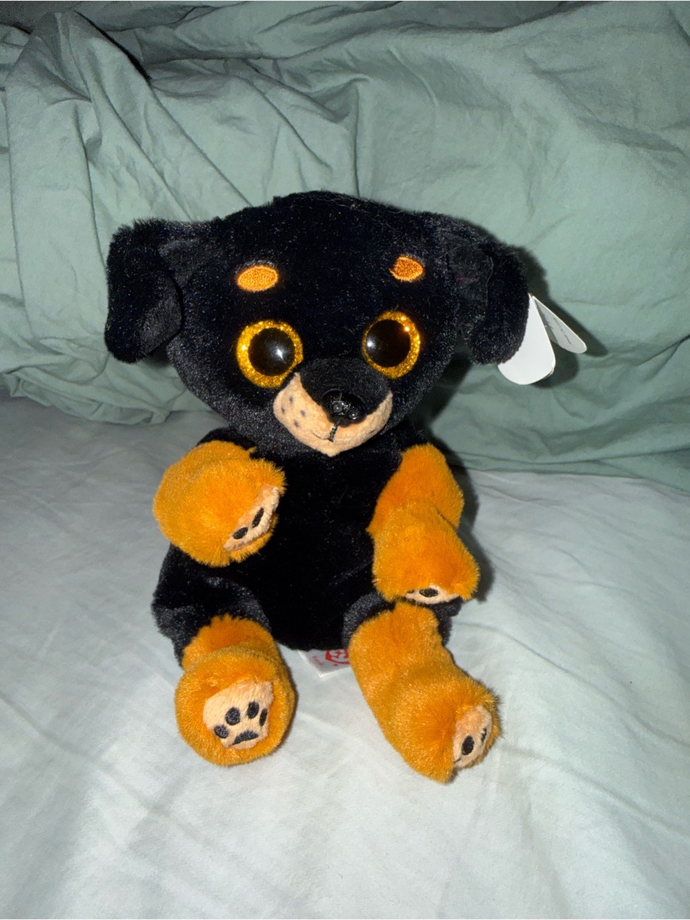 Black and Brown Plush Rottweiler Dog Stuffed Toy - Beanie Bellies Collection NWT